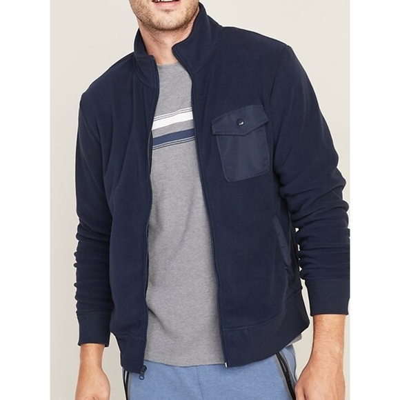 Old Navy Other - NWT Men’s Old Navy Micro Performance Fleece Chest-Pocket Zip Jacket Navy sz XL